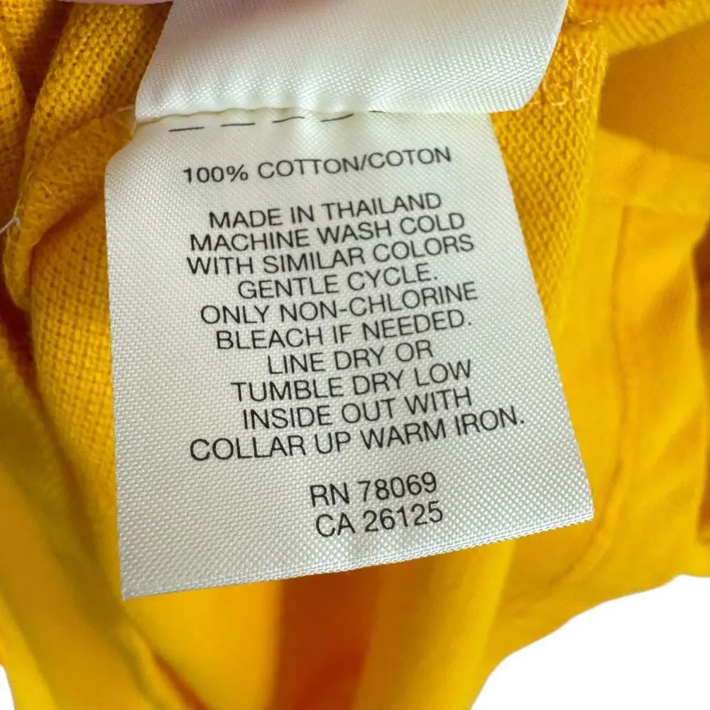 Callaway Golf Sport NWT 100% Cotton Yellow Short Sleeve 1/4 Button Polo Men's XL - Picture 7 of 7